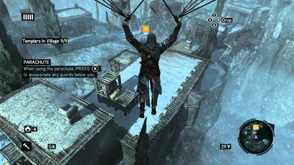 Спуск на парашюте в Assassin's Creed Revelations
